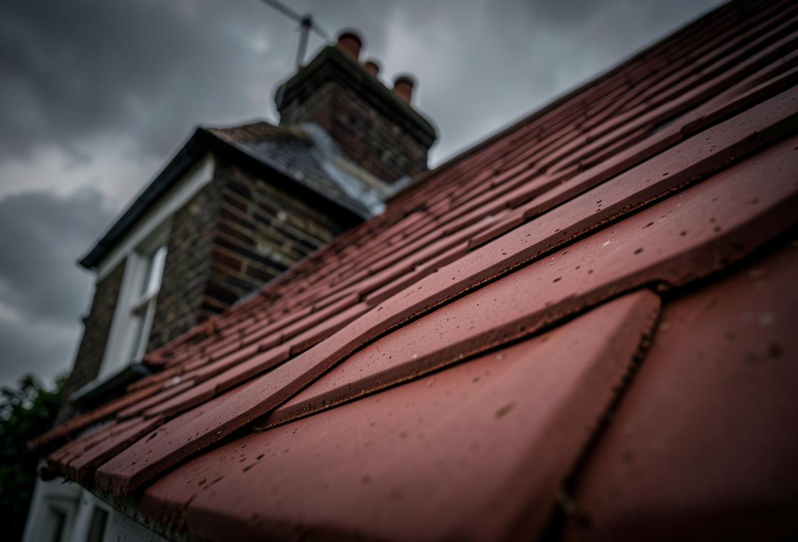 Newly laid red clay roof tiles on a British home, completed by RW Roofing Specialists